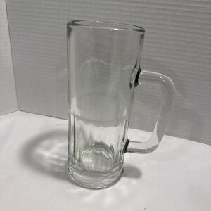 Vintage - 32oz Beer, 8" Heavy Clear Glass Mug, Panelled Base